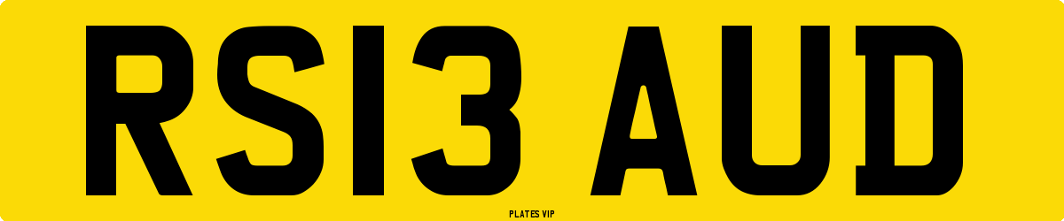 RS13 AUD Number Plate