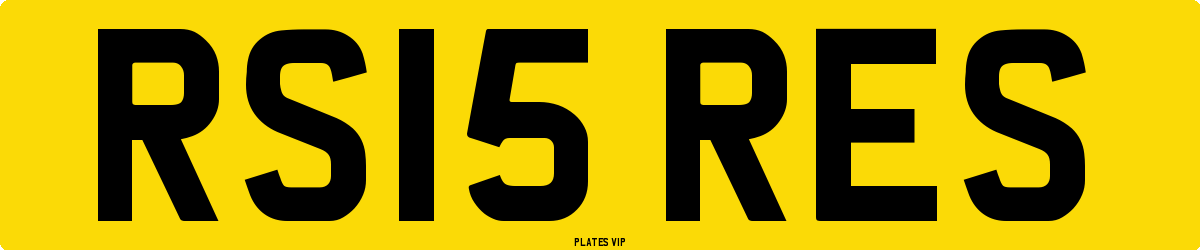 RS15 RES Number Plate