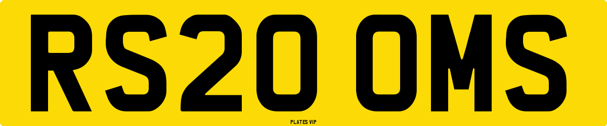 RS20 OMS Number Plate