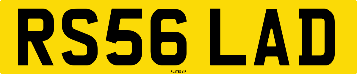 RS56 LAD Number Plate