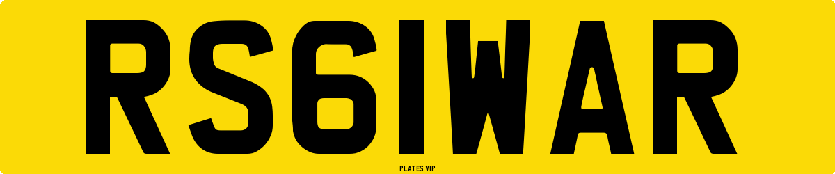 RS6 1 WAR Number Plate