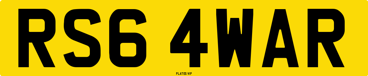 RS6 4WAR Number Plate