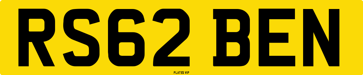 RS62 BEN Number Plate