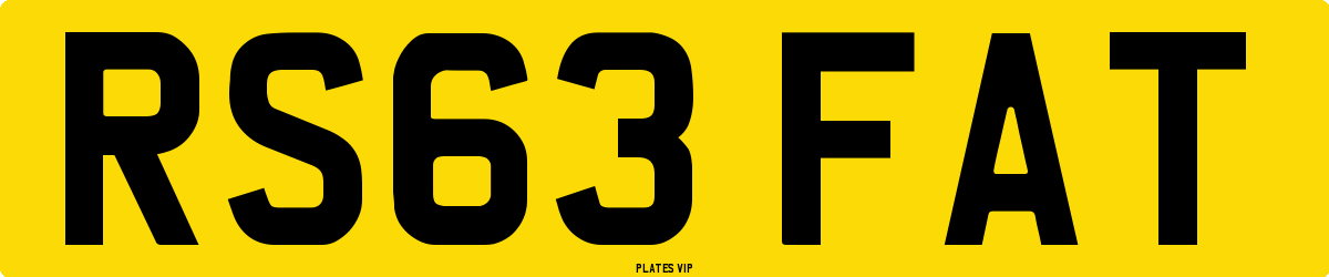 RS63 FAT Number Plate