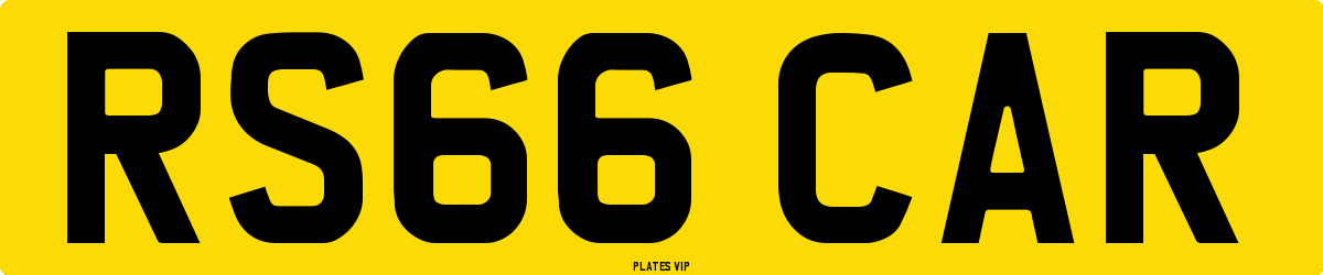 RS66 CAR Number Plate