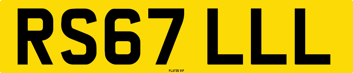 RS67 LLL Number Plate