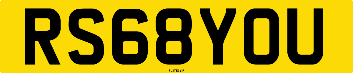 RS68YOU Number Plate