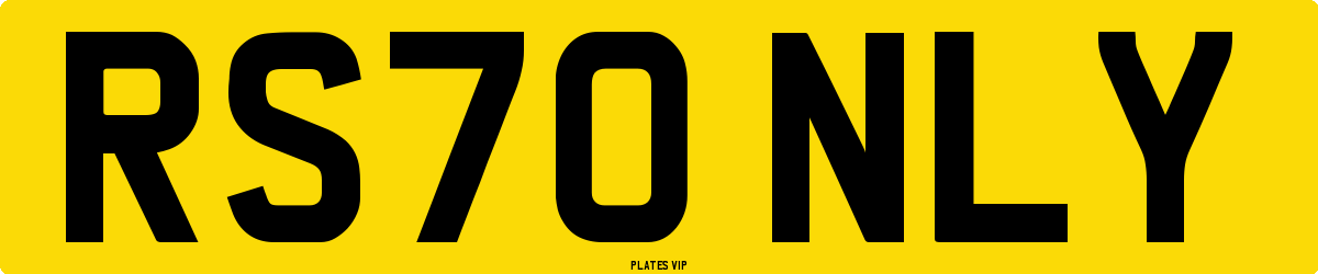 RS70 NLY Number Plate