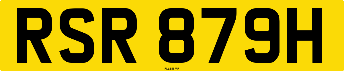 RSR 879H Number Plate
