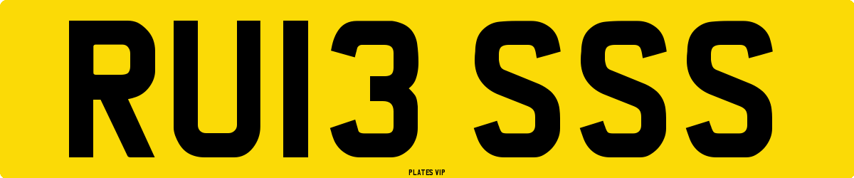 RU13 SSS Number Plate
