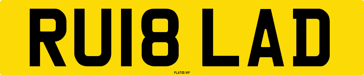 RU18 LAD Number Plate