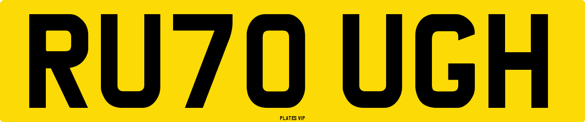 RU70 UGH Number Plate