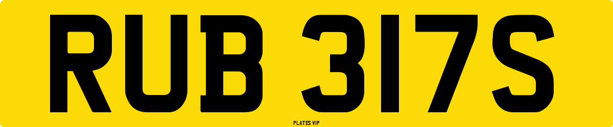 RUB 317S Number Plate