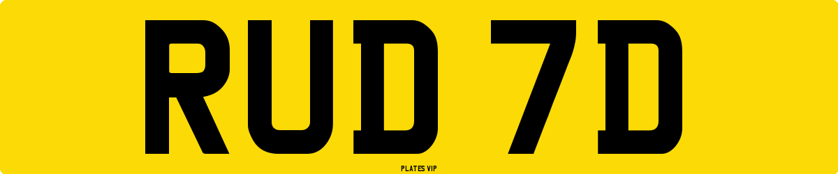 RUD 7D Number Plate