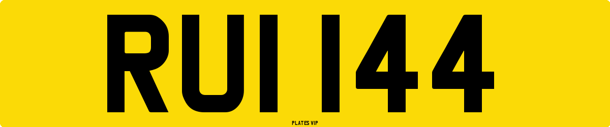 RUI 144 Number Plate