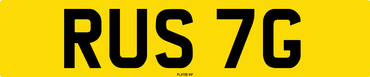 RUS 7G Number Plate