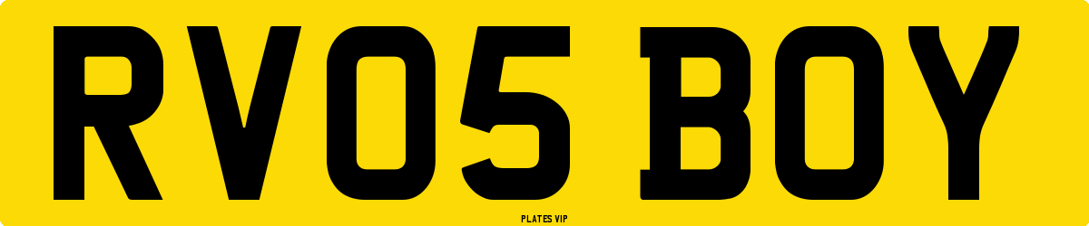 RV05 BOY Number Plate