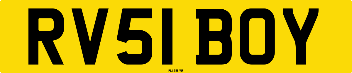 RV51 BOY Number Plate