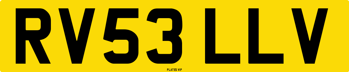 RV53 LLV Number Plate