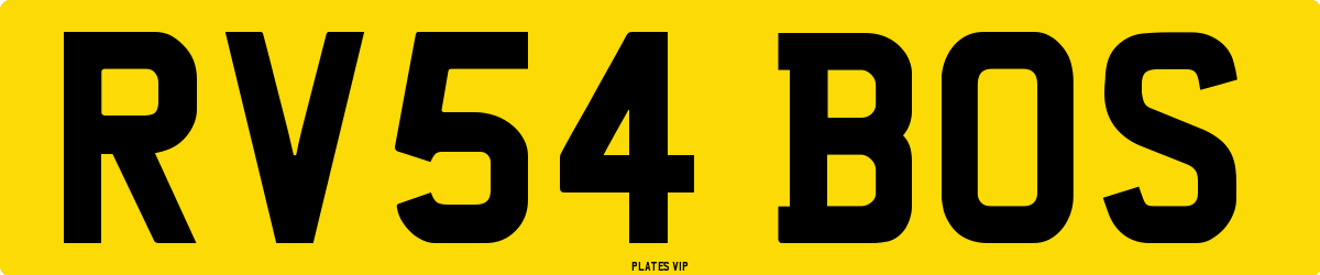 RV54 BOS Number Plate