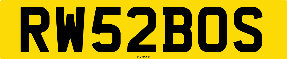 RW 52 BOS Number Plate