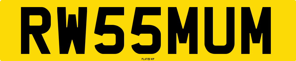 RW 55 MUM Number Plate