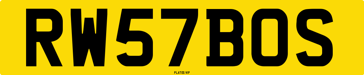 RW 57 BOS Number Plate