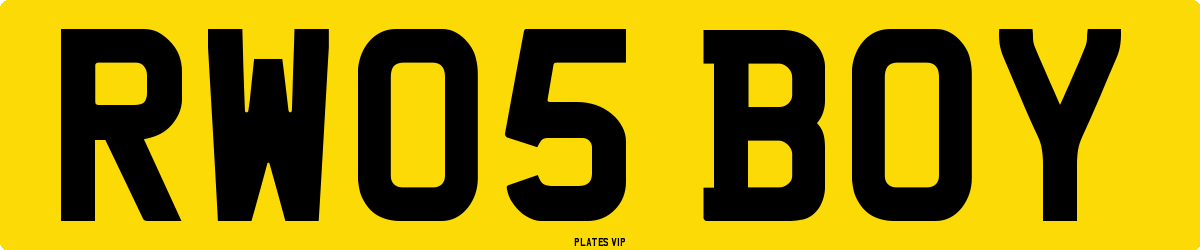 RW05 BOY Number Plate