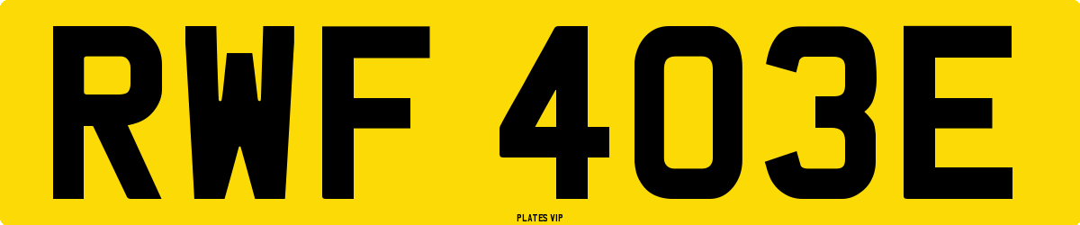 RWF 403E Number Plate