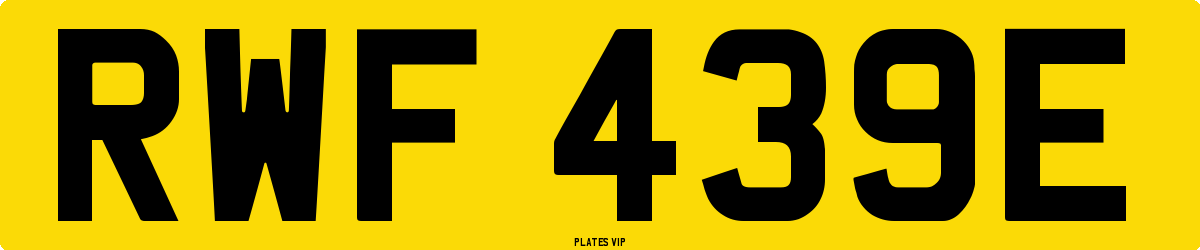 RWF 439E Number Plate