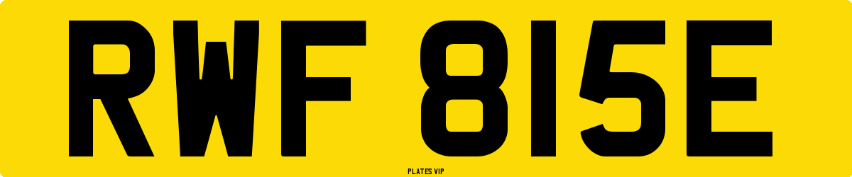 RWF 815E Number Plate