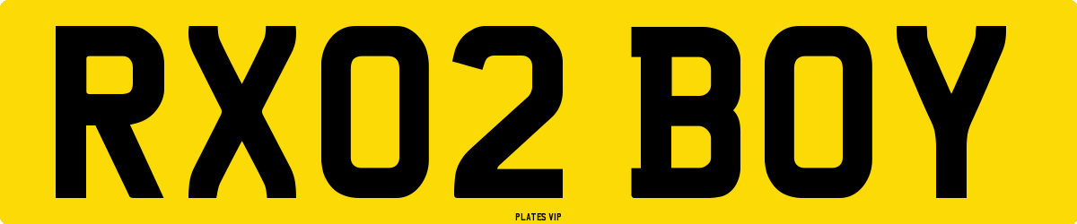 RX02 BOY Number Plate