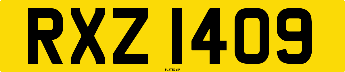 RXZ 1409 Number Plate