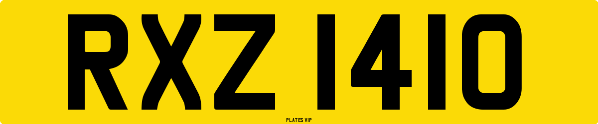 RXZ 1410 Number Plate