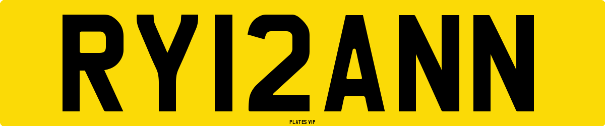 RY12ANN Number Plate