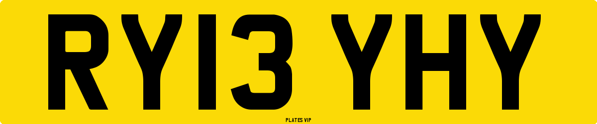 RY13 YHY Number Plate