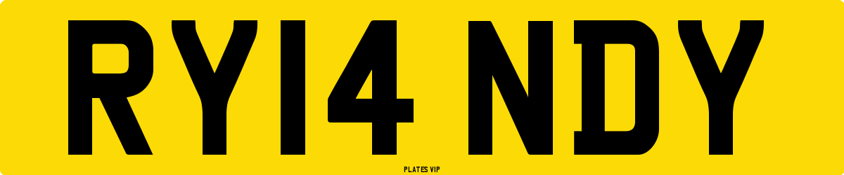 RY14 NDY Number Plate