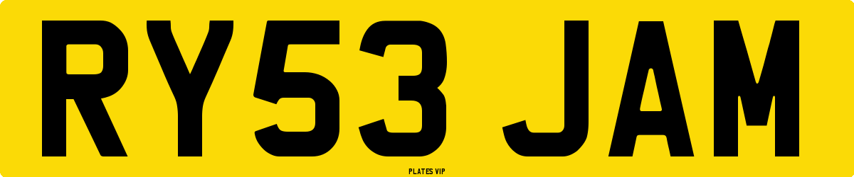 RY53 JAM Number Plate