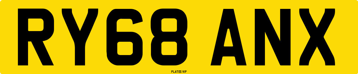 RY68 ANX Number Plate