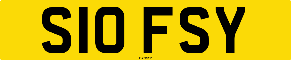 S10 FSY Number Plate