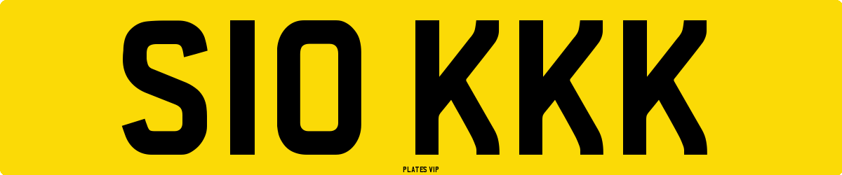 S10 KKK Number Plate