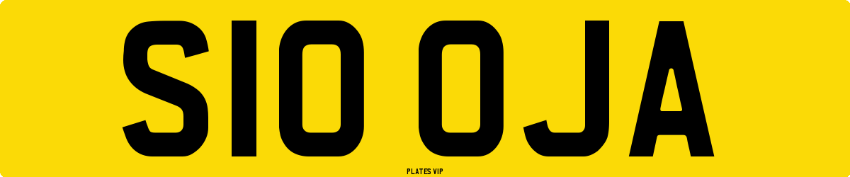 S10 OJA Number Plate