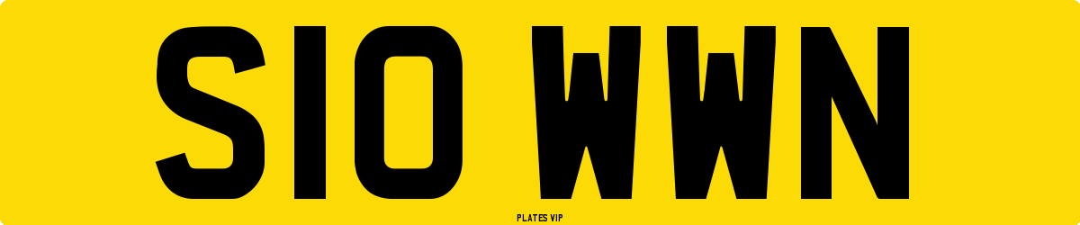 S10 WWN Number Plate