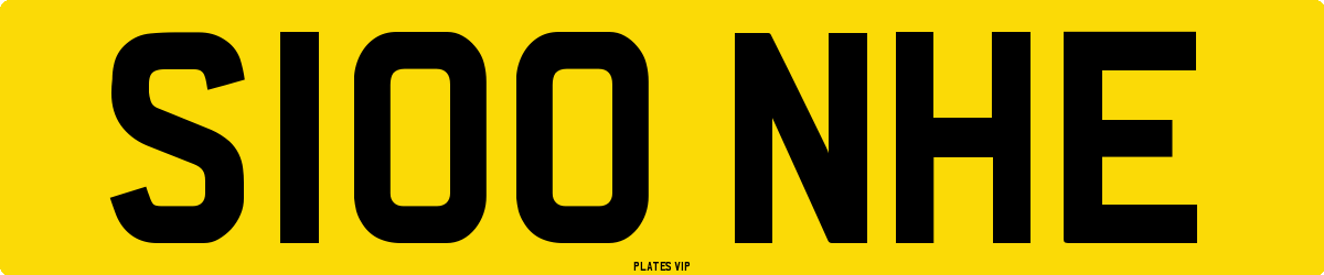S100 NHE Number Plate