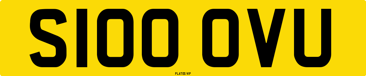 S100 OVU Number Plate