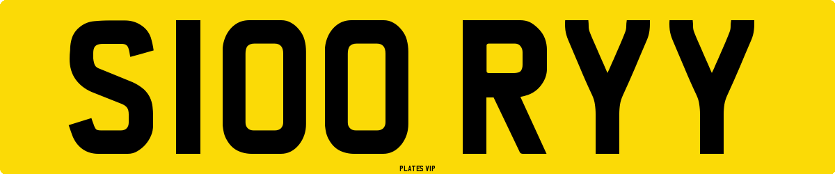 S100 RYY Number Plate