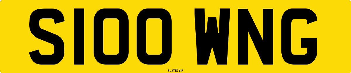 S100 WNG Number Plate