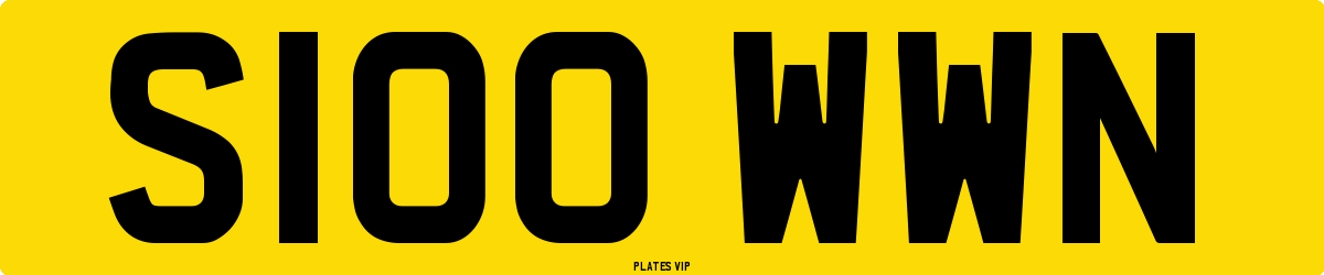 S100 WWN Number Plate