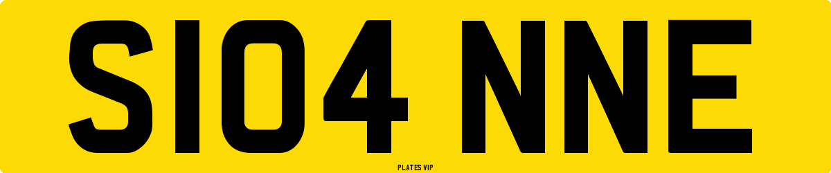 S104 NNE Number Plate
