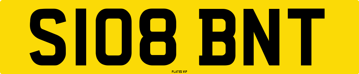 S108 BNT Number Plate